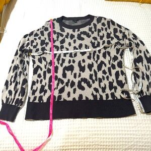 Ann Taylor Women's Animal Print Cotton/Rayon Sweater - Size Med